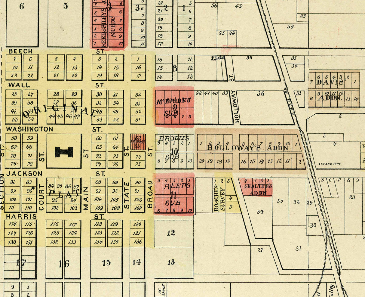 1899 Map of Sullivan Sullivan County Indiana