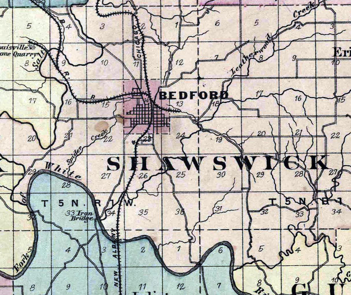 1879 Map of Lawrence County Indiana