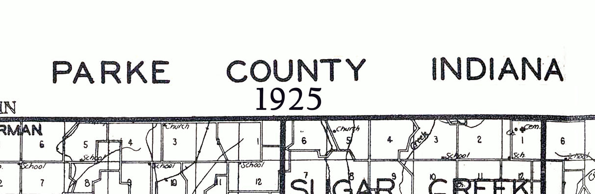 1925 Map of Parke County Indiana