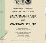 2017 Nautical Chart of Savannah River Georgia and Wassaw Sound Hilton Head Island