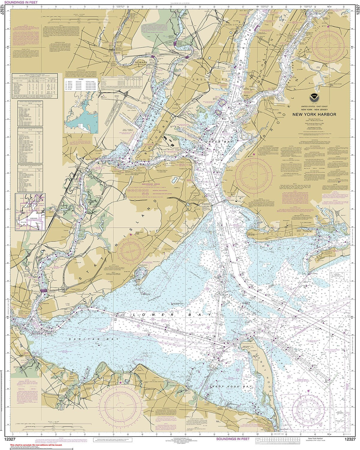 2023 Nautical Chart of New York Harbor