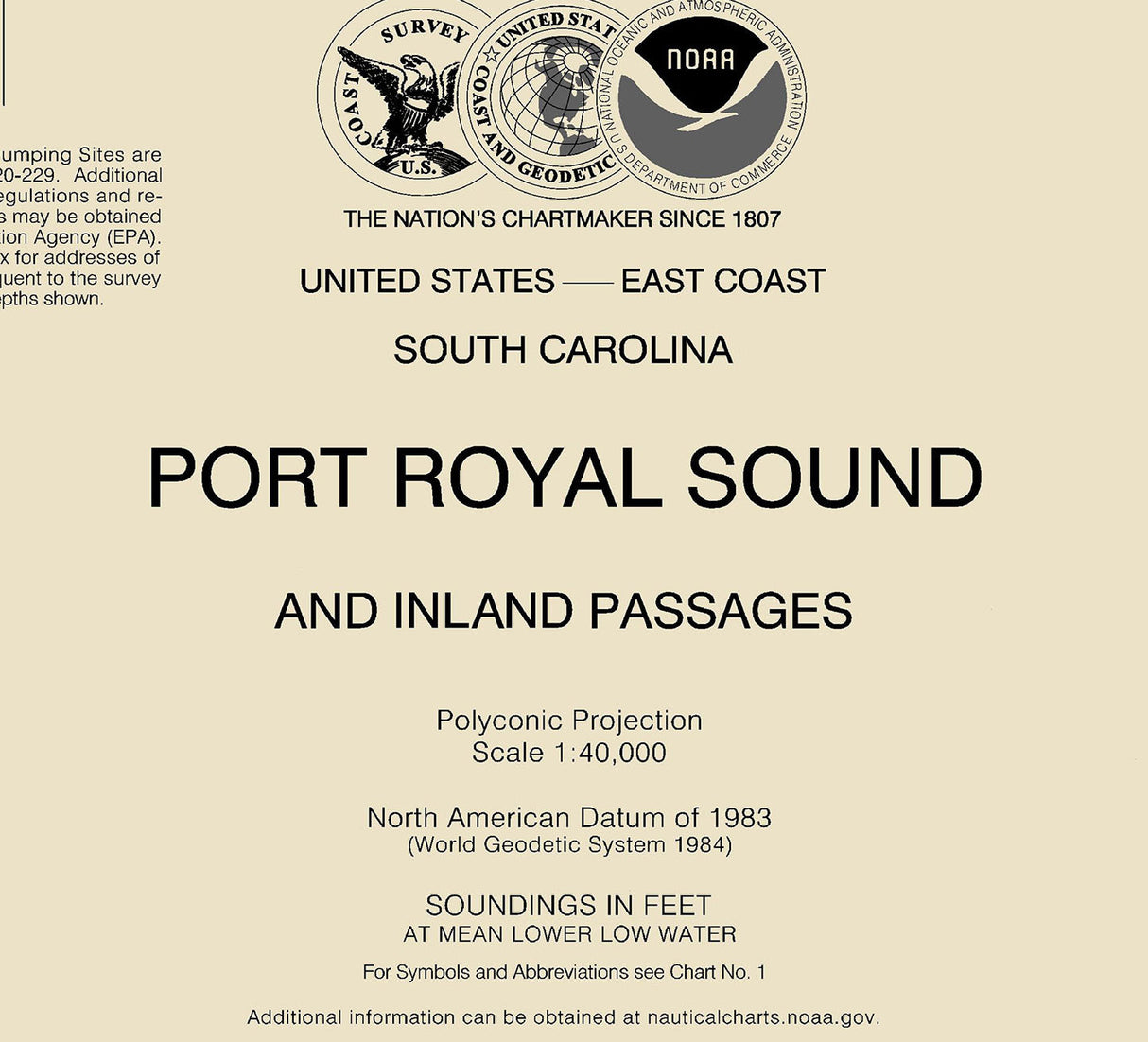 2023 Nautical Chart of Port Royal Sound and Inland Passages South Carolina