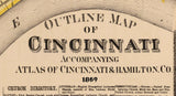 1869 Map of Cincinnati Ohio