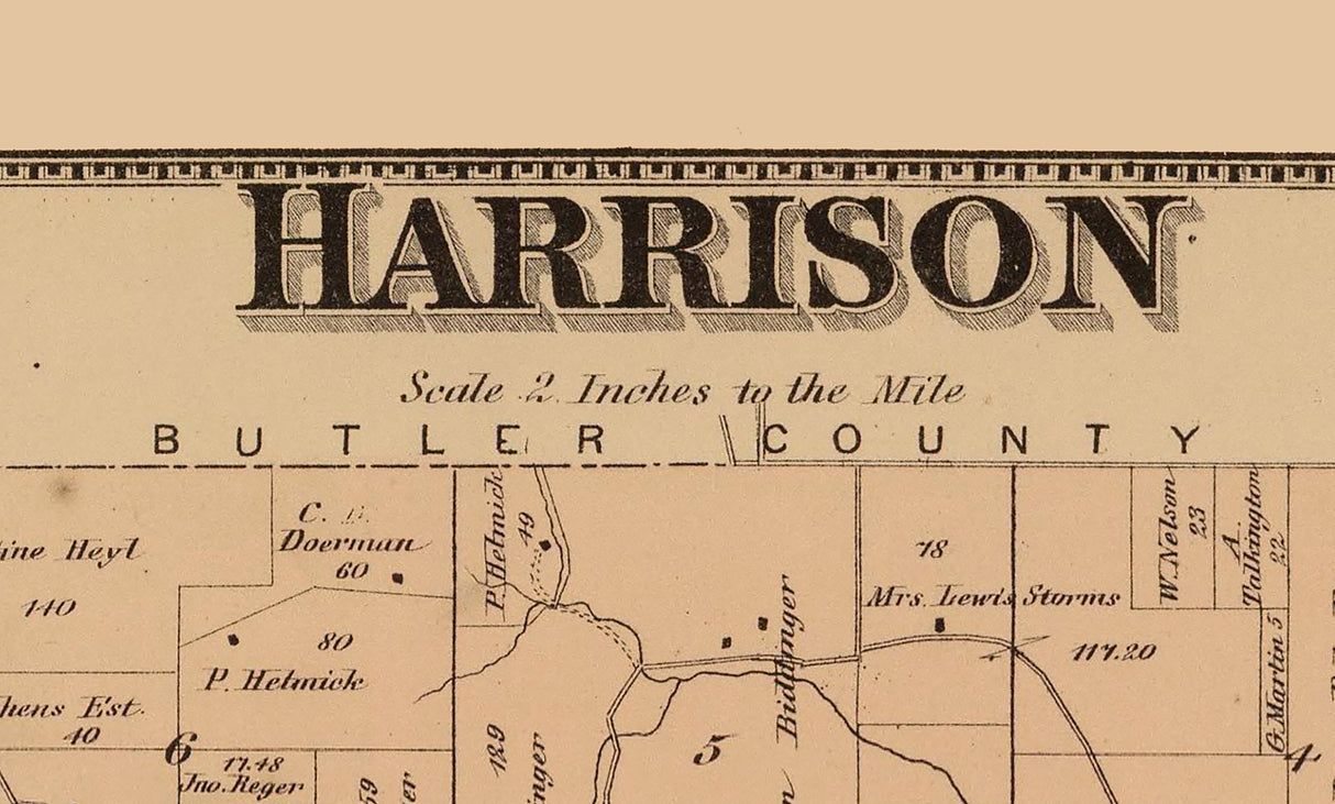 1869 Map of Harrison Hamilton County Ohio