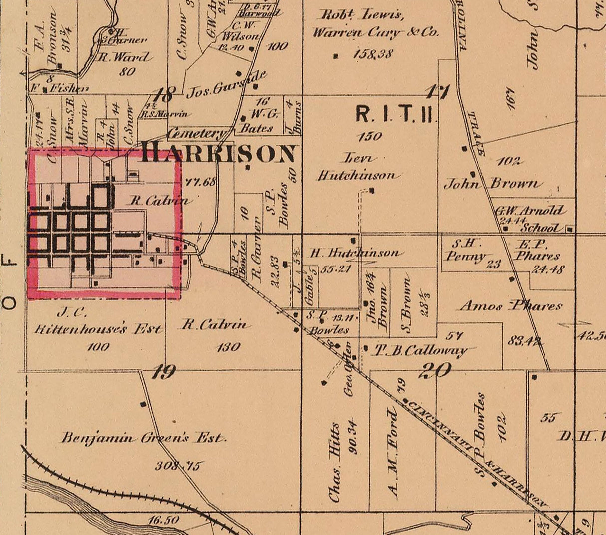 1869 Map of Harrison Hamilton County Ohio