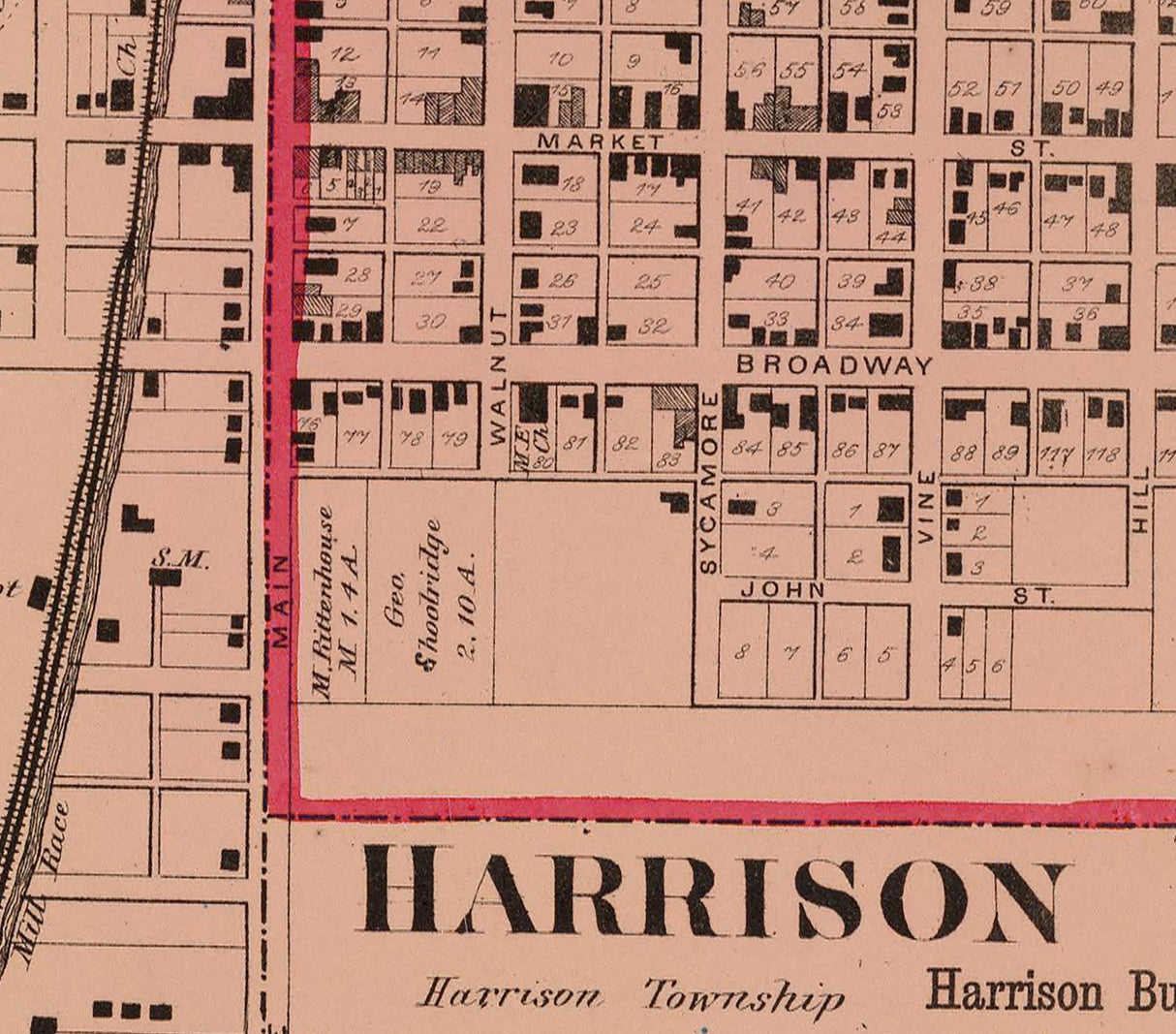 1869 Map of Harrison Hamilton County Ohio