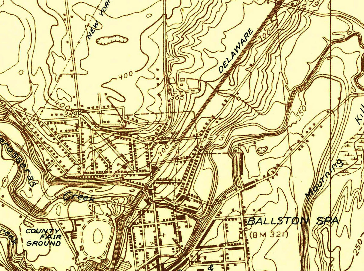 1934 Topo Map of Saratoga Springs New York