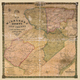 1850 Map of Middlesex County New Jersey