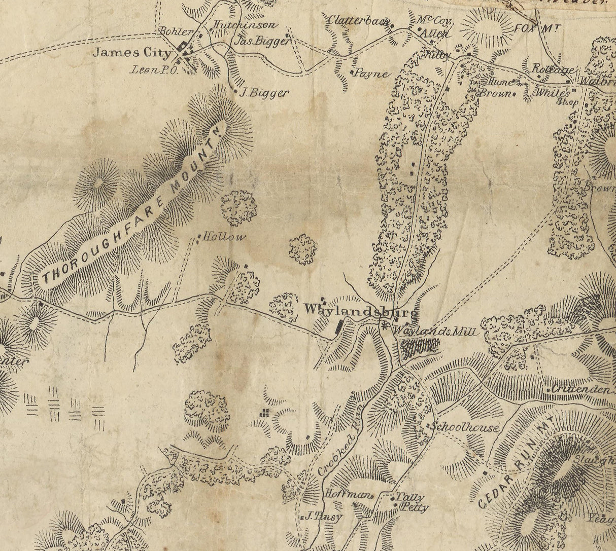 1862 Map of Culpeper County Virginia