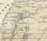 1879 Map of Tuolumne County California Mines