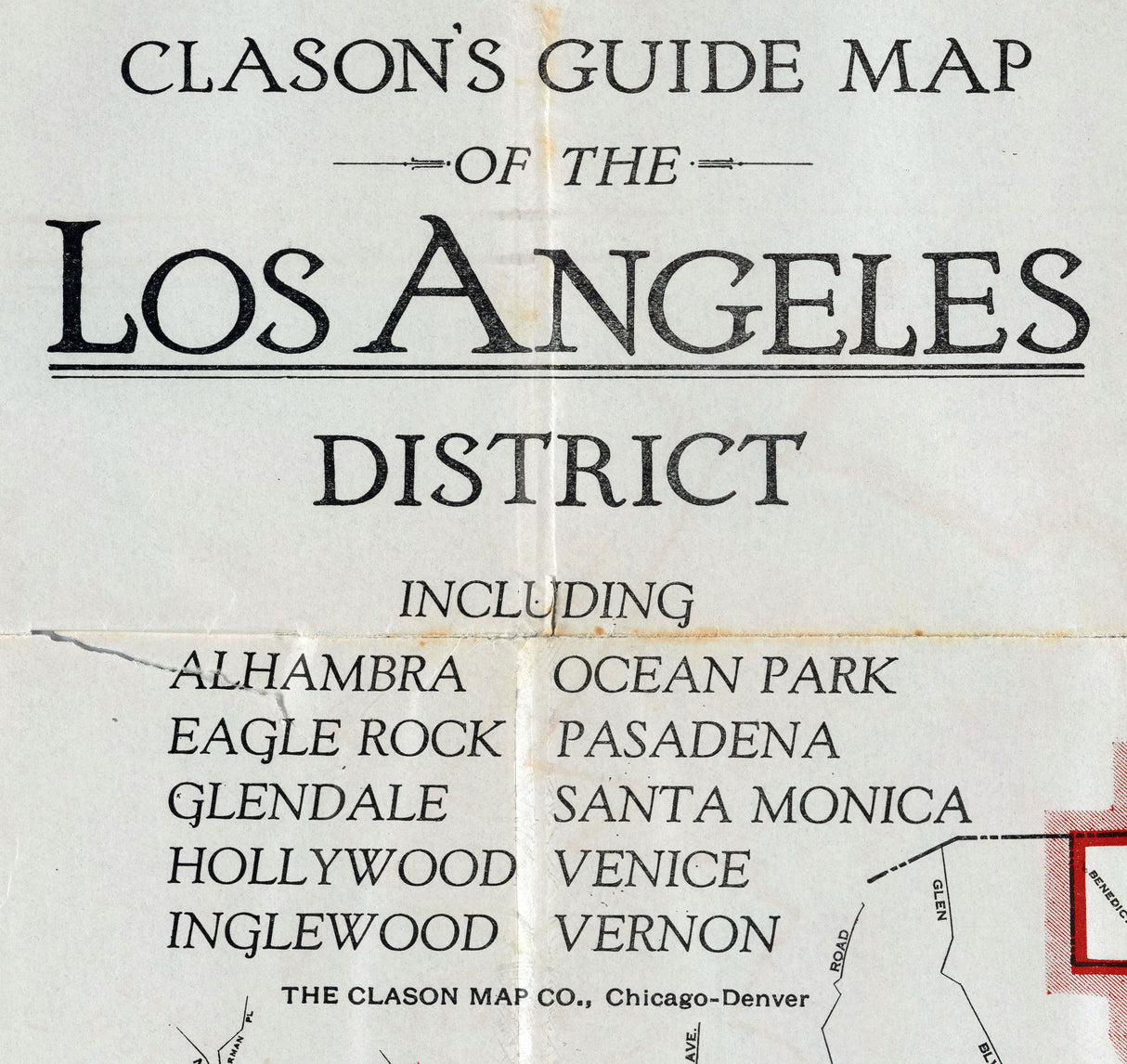 1923 Map of Los Angeles California