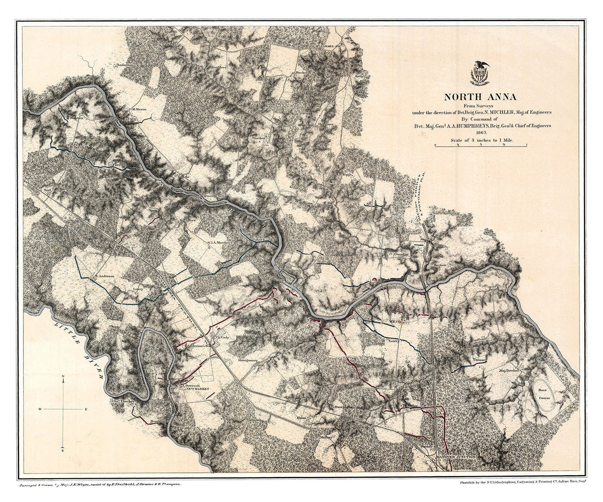 1867 Map of North Anna Virginia