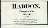 1877 Map of Haddon Camden County New Jersey