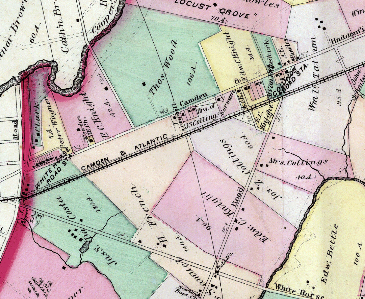 1877 Map of Haddon Camden County New Jersey