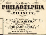 1893 Map of Philadephia Pennsylvania