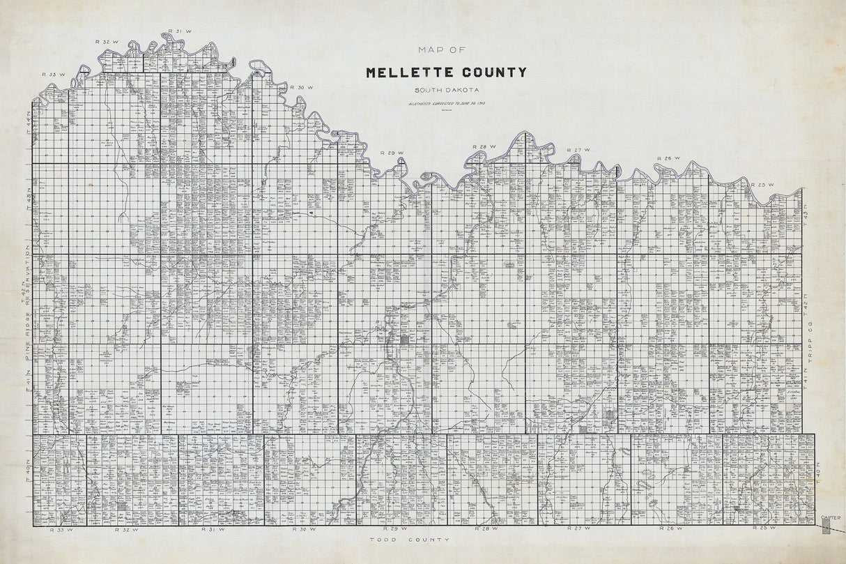 1915 Map of Mellette County South Dakota