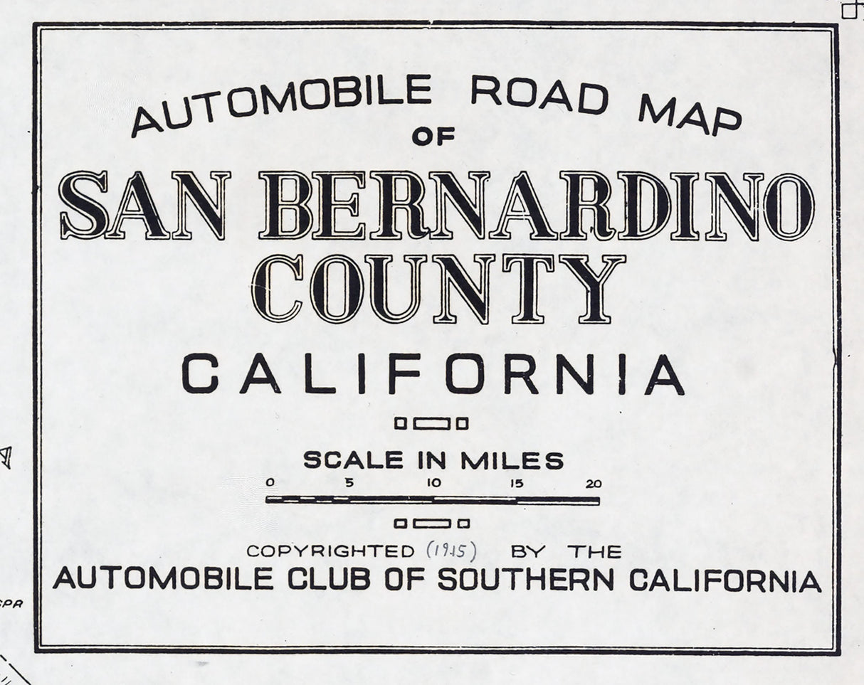 1915 Map of San Bernardino County California