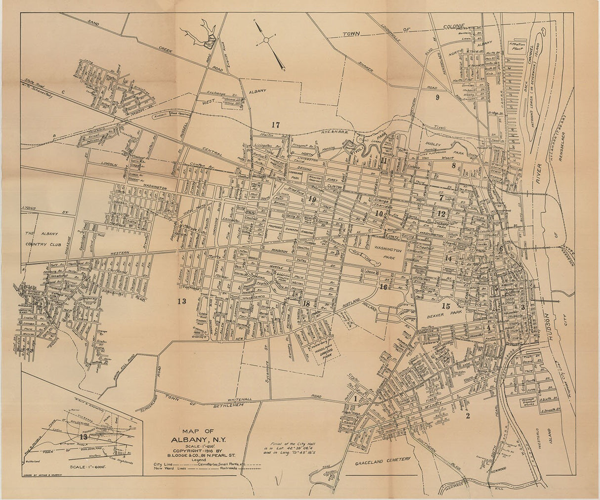 1916 Map of Albany New York