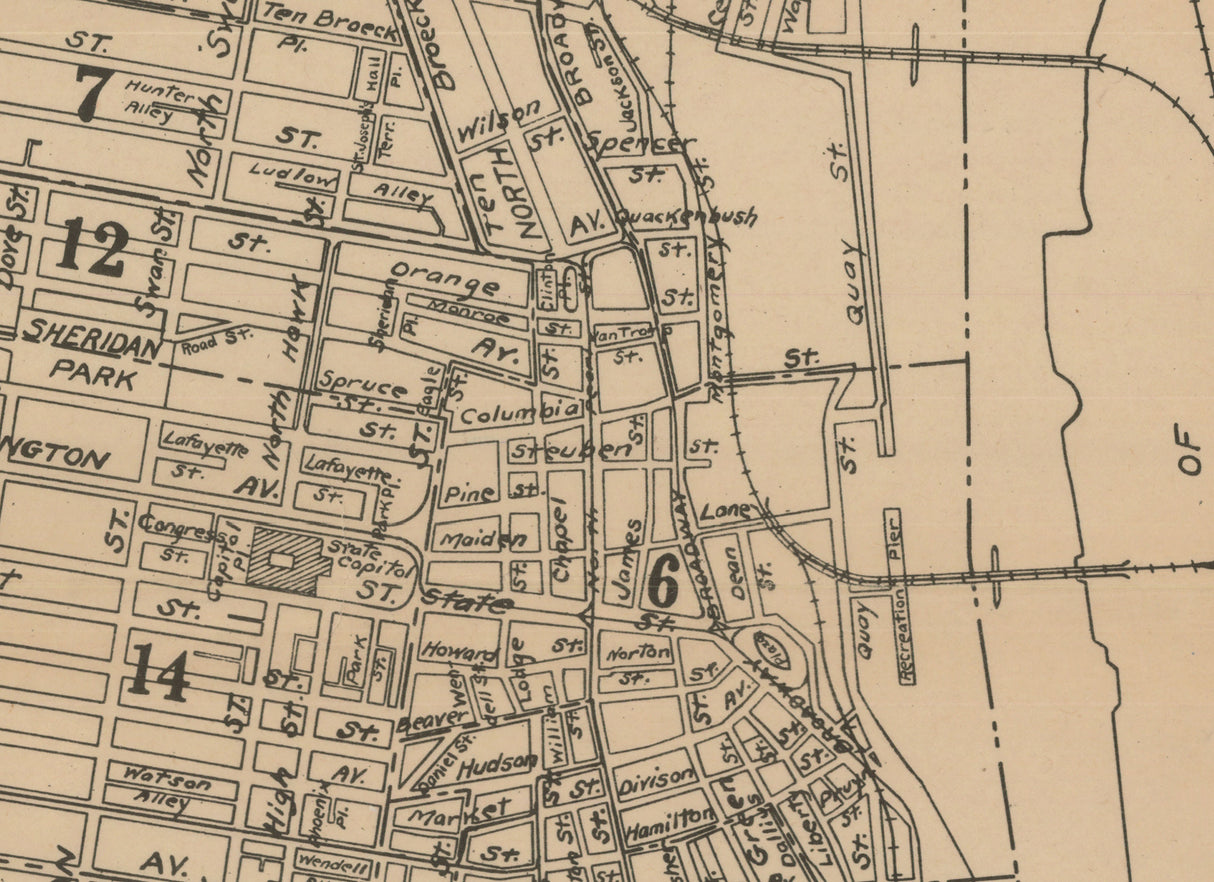 1916 Map of Albany New York