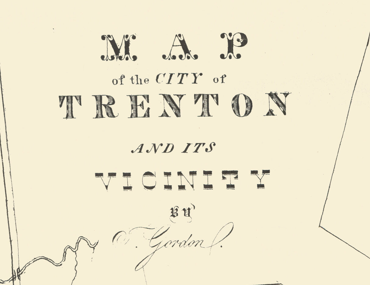 1836 Map of Trenton New Jersey