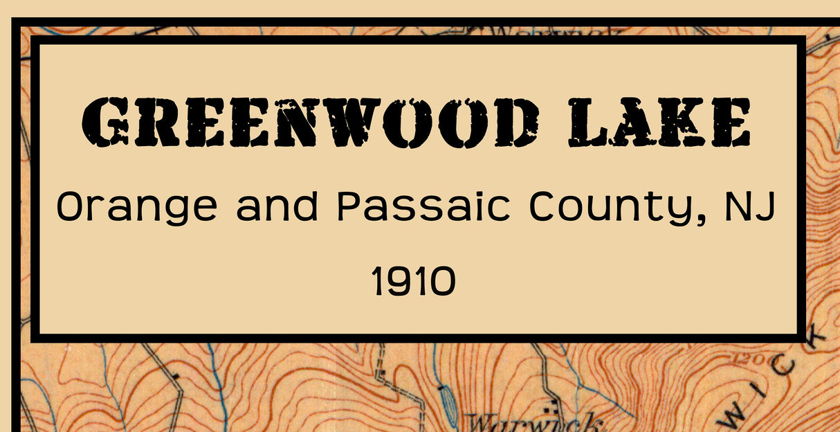 1910 Map of Greenwood Lake New Jersey