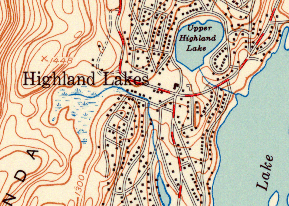 1954 Map of Highland Lake New Jersey