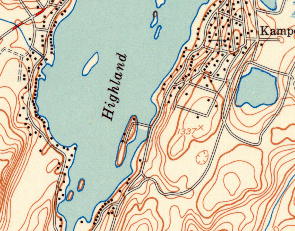 1954 Map of Highland Lake New Jersey