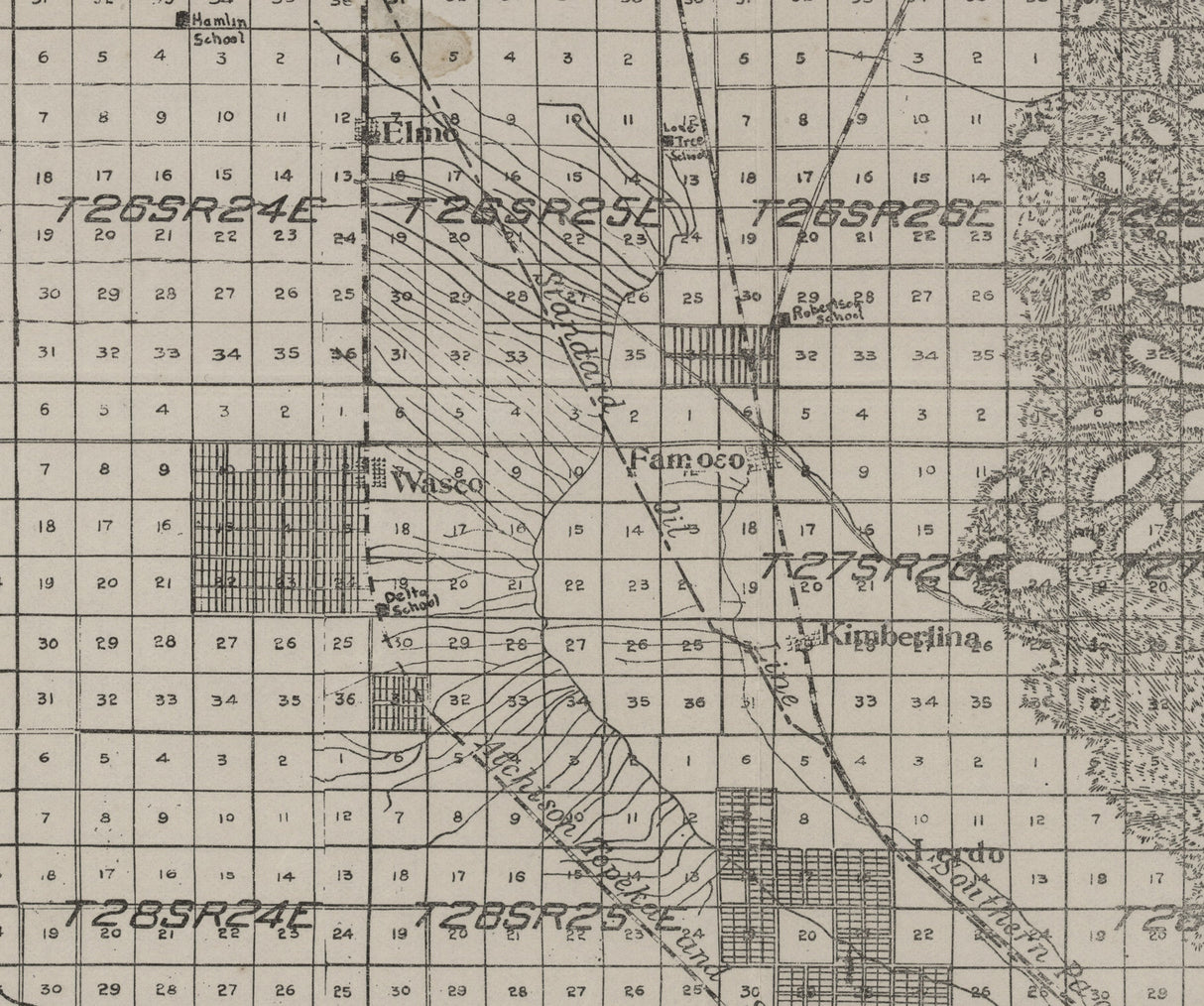 1911 Map of Kern County California