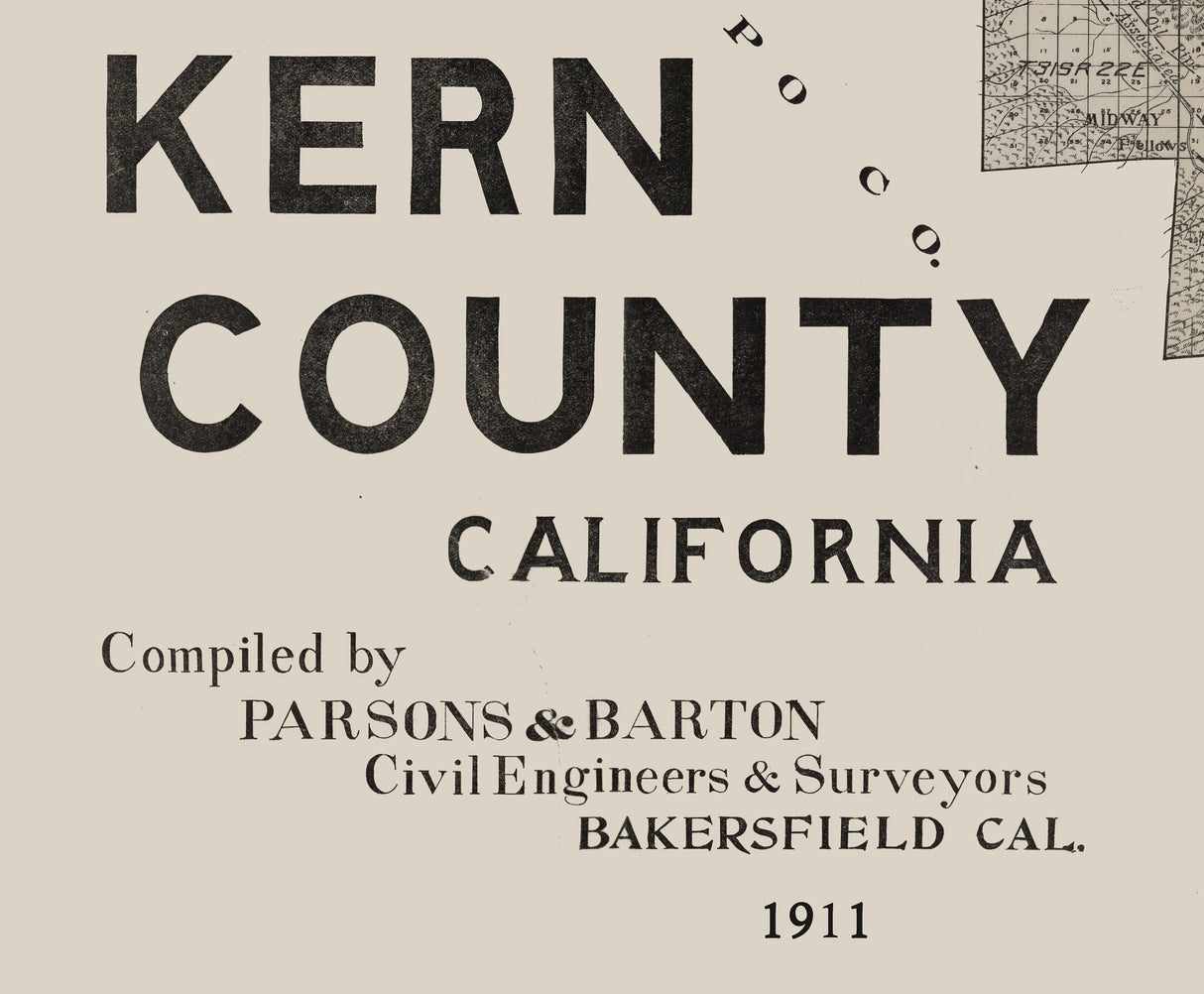 1911 Map of Kern County California