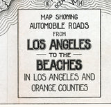 1914 Map of Los Angeles to the Beaches California