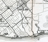 1914 Map of Los Angeles to the Beaches California