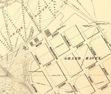 1856 Map of Grand River Harbor Michigan Grand Haven
