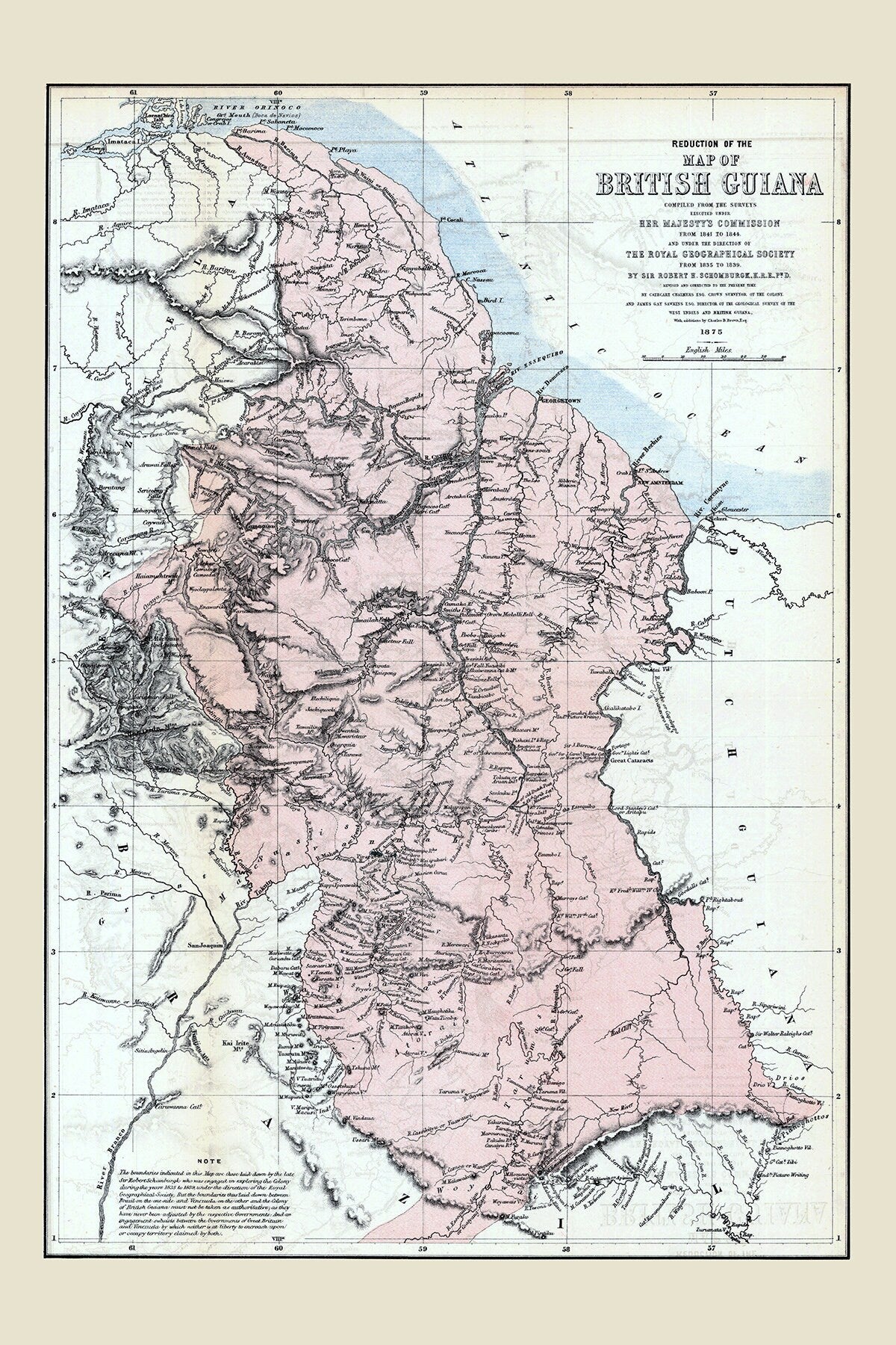1875 Map of British Guiana