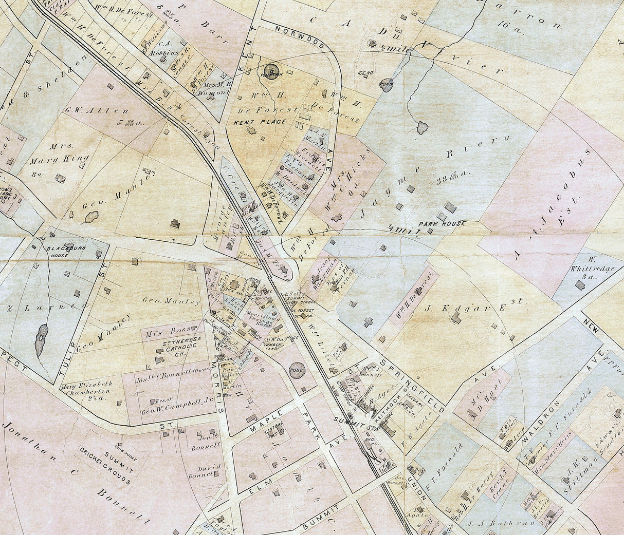 1879 Map of Summit Township Union County New Jersey
