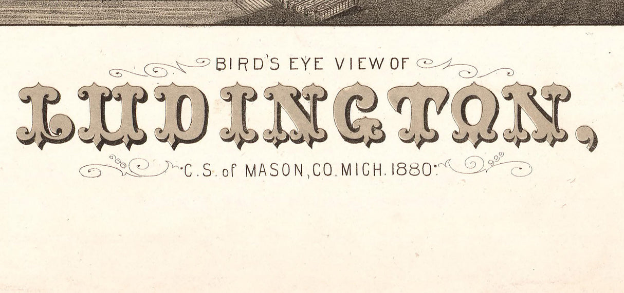 1880 Panoramic Map of Ludington Michigan