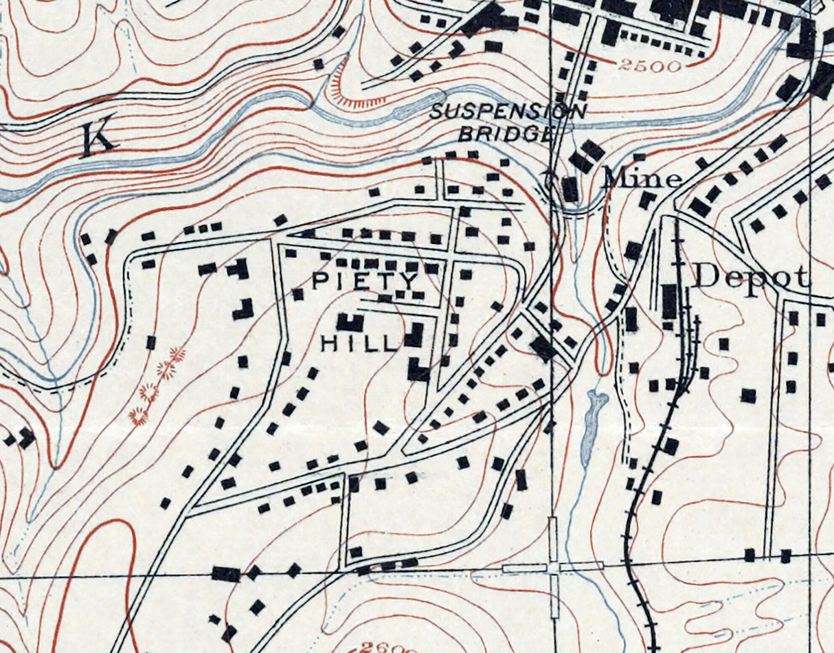 1891 Map of Nevada City Nevada County California