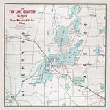 1916 Map of The Fox Lake Country Illinois
