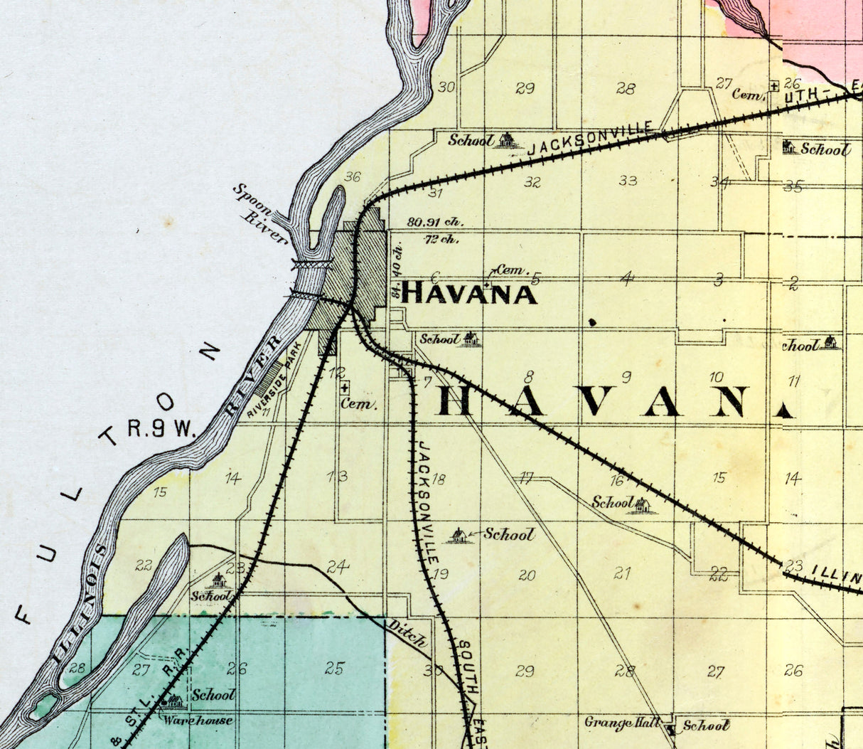 1891 Map of Mason County Illinois