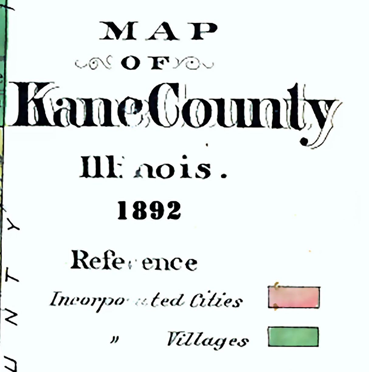 1892 Map of Kane County Illinois