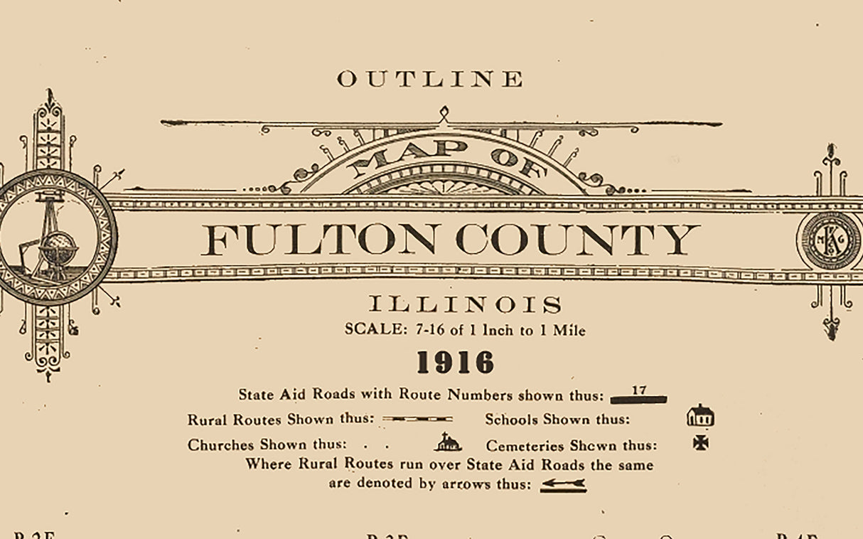 1916 Map of Fulton County Illinois