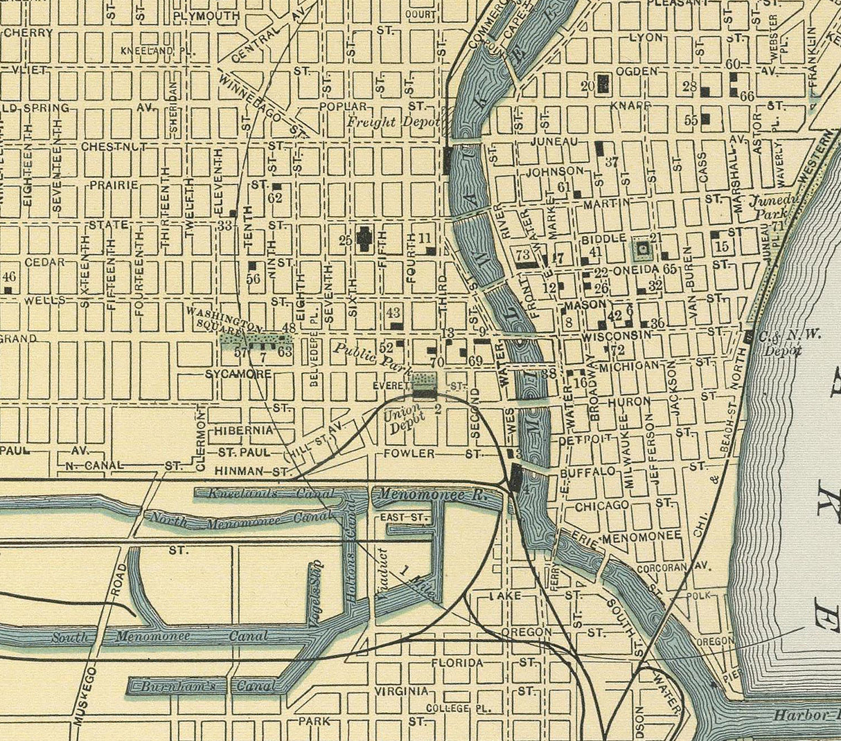 1891 Map of Milwaukee Wisconsin