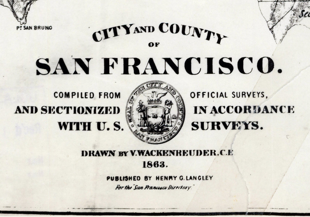 1863 Map of The City and County of San Francisco California