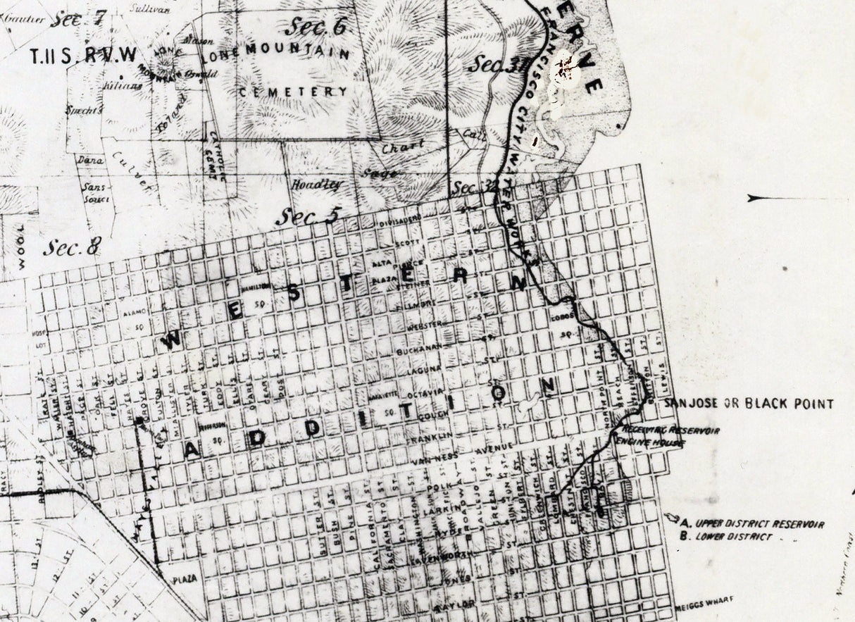 1863 Map of The City and County of San Francisco California