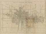 1910 Map of Champaign and Urbana Illinois