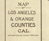 1914 Map of Orange County California and Los Angeles