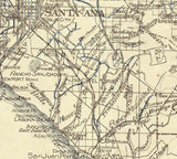 1914 Map of Orange County California and Los Angeles