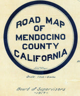 1917 Map of Mendocino County California