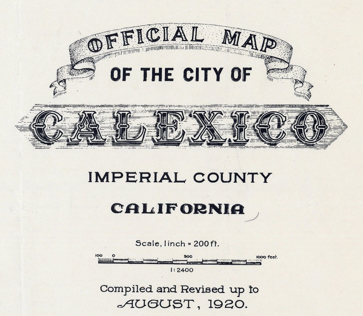 1920 Map of Calexico Imperial County California