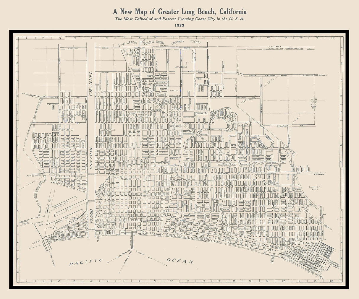 1923 Map of Long Beach California