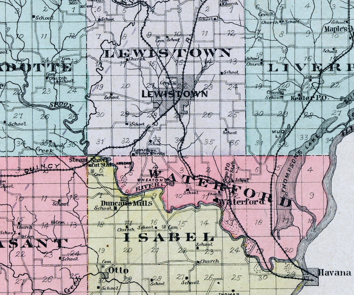 1895 Map of Fulton County Illinois